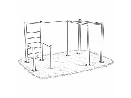 Workoutová sestava Káčko - Lite 50 x 50 beton